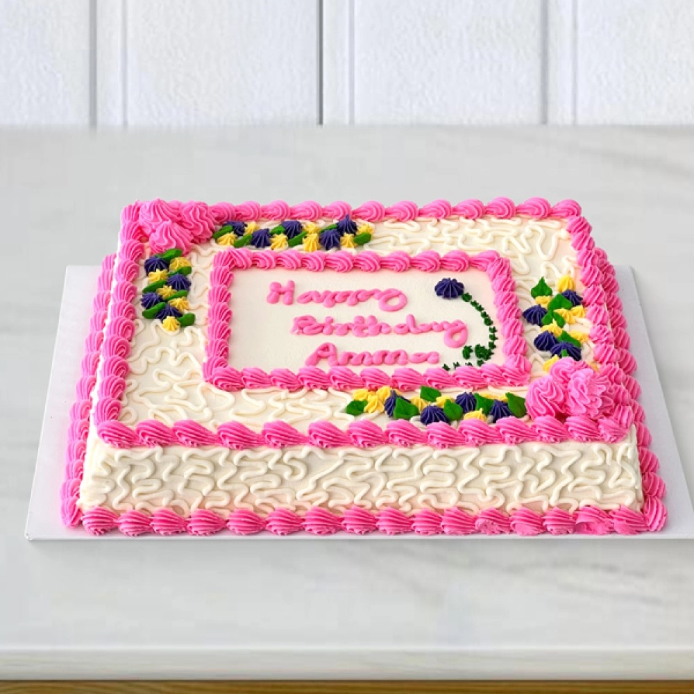 Floral Square Cake Floral Square Cake