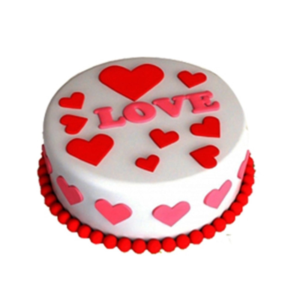 Love You Fondant Cake Love You Fondant Cake
