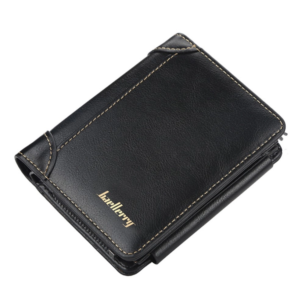 PU Leather Men's Wallet - Black PU Leather Men's Wallet - Black