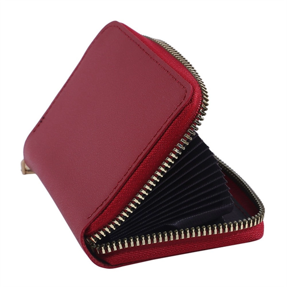 PU Leather Zipper Wallet - Red PU Leather Zipper Wallet - Red