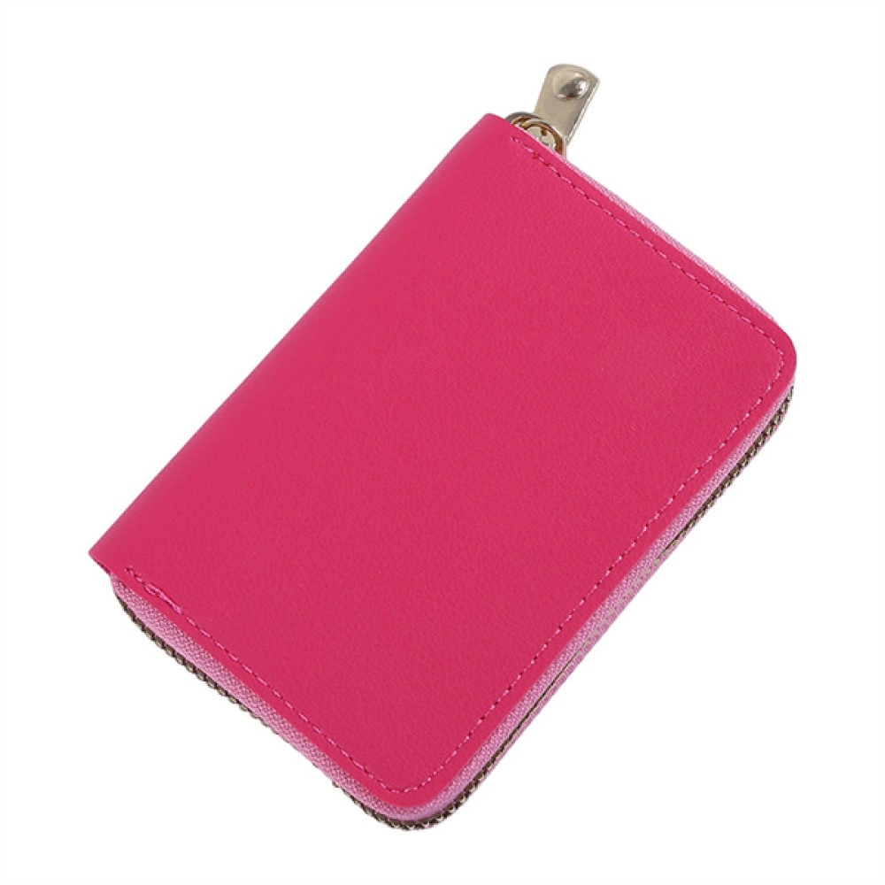 PU Leather Zipper Wallet - Rose Red PU Leather Zipper Wallet - Rose Red
