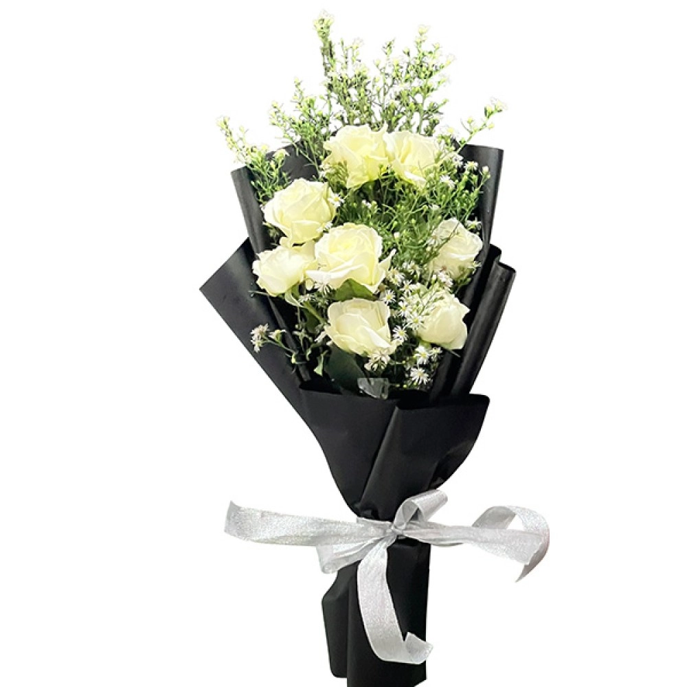 8 white Roses bouquet 8 white Roses bouquet