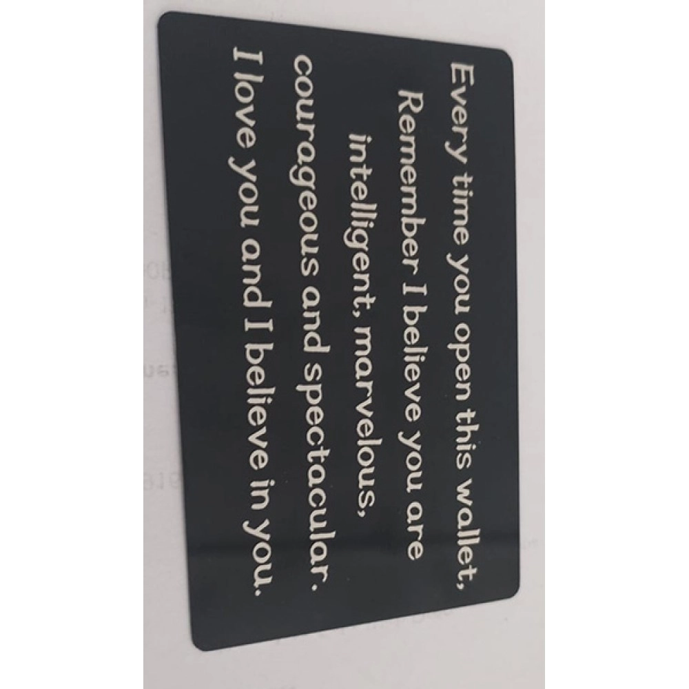 Wallet note card - This card is to remind Wallet note card - This card is to remind