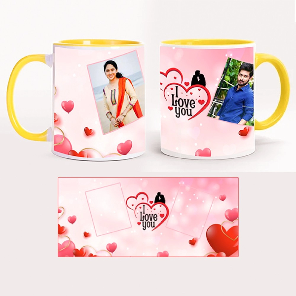Personalize Yellow Inner Colour Mug Personalize Yellow Inner Colour Mug