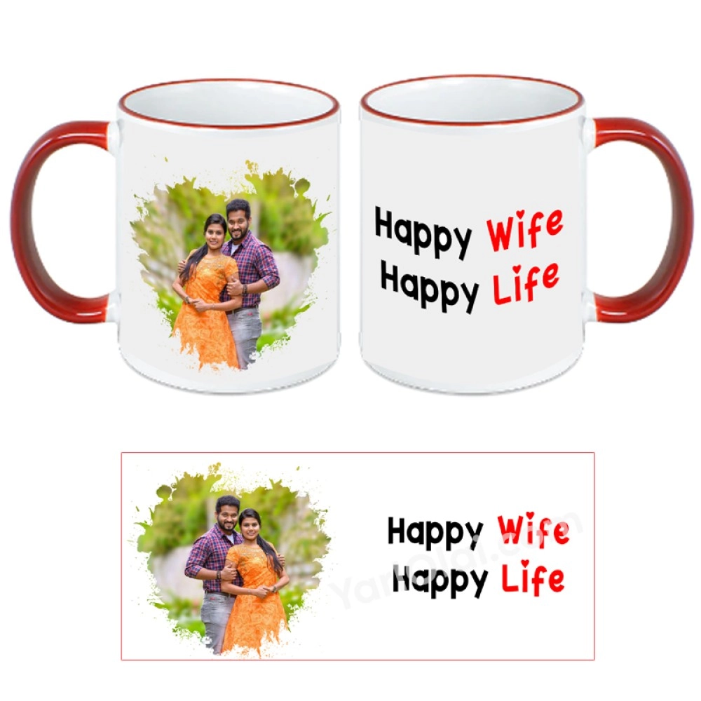 Happy Life Happy Wife Customise Mug Happy Life Happy Wife Customise Mug