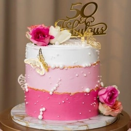 Golden Rose Butterfly Cake
