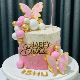Pink Butterfly Bliss Cake