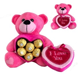 Pink Teddy With Heart