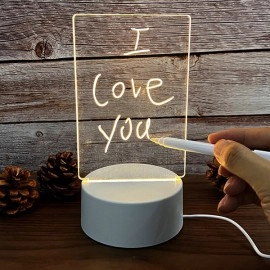 Creative LED Night Light USB Message Board - White