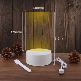 Creative LED Night Light USB Message Board - White