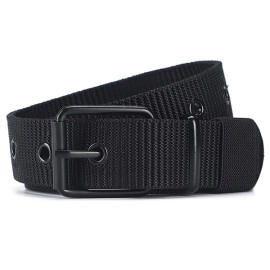 Trendy Canvas Pin Buckle Belt -Black