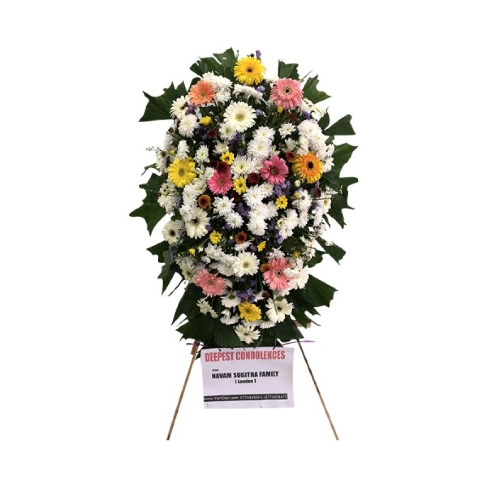 Mix Colour Flower Wreath - L