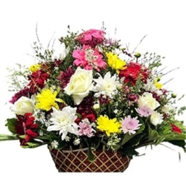 Medium Sized Mix Flower Basket-2