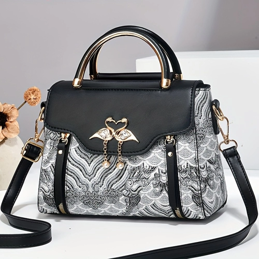 Elegant Floral Embroidered Handbag for Women