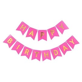 Happy Birthday Banner -Pink