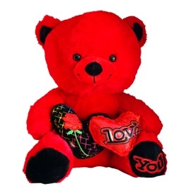 Red Teddy With Double Heart-30CM