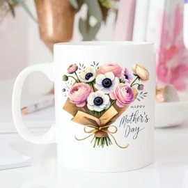 Happy Mothers Day Flower Design Mug
