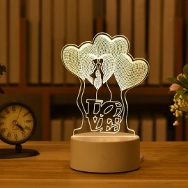 Romantic Love 3D Acrylic Led Lamp - LOVE