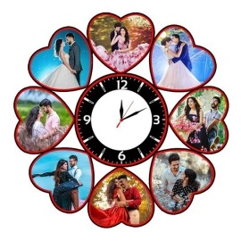Customized Heart Shaped Wall Clock With Picture