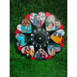 Personalized Heart Shaped Wall Clock With Picture