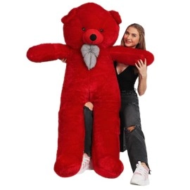 Life Size Teddy (Red) - 5 ft