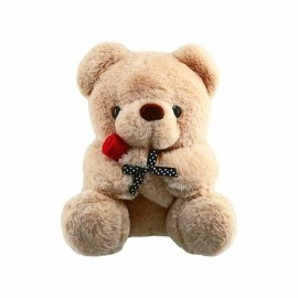 Kawaii Bear with Rose Plush Toy -Yellow