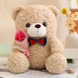 Kawaii Hug Bouquet Teddy Bear Plush Toy - Light Brown